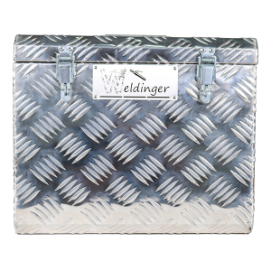 WELDINGER Aluminium Transportkiste 42 x 35 x 25 cm, Werkzeugkiste Aufbewahrungsbox Alu-Koffer