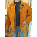 Leder-Schweißerjacke gelb Größe L