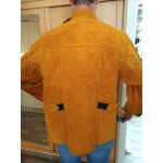 Leder-Schweißerjacke gelb Größe L
