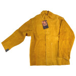 Leder-Schweißerjacke gelb Größe XXXL