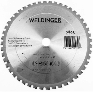 Ersatzsägeblatt für Metallkreissäge MS-256 vario  255x25,4 mm von WELDINGER