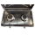 Duo Campingkocher schwarz zweiflammig mit Deckel mit Schlauch und Regler 30mbar