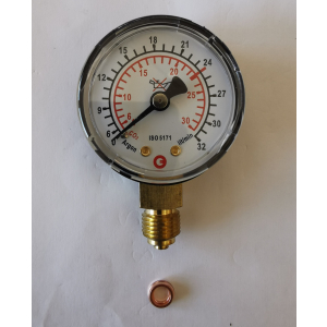 Arbeitsdruckmanometer Argon / CO²  0 - 30 l/min 1/4 rechts 50 mm für WELDINGER 