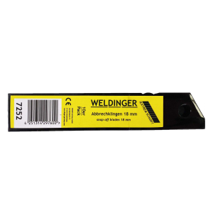 WELDINGER Cuttermesser Metall / Gummi mit 18 mm Abbrechklinge + 10er Box Ersatzklingen (Weihnachtskalender 2022)