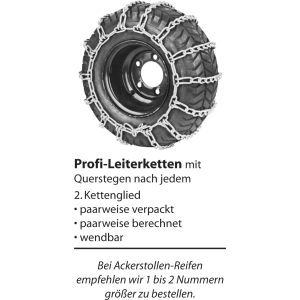 Schneeketten für Kehrmaschinen Tielbürger TK, Profi 12.5x4.50-6, 13x4.00-6, 13x5.00-6