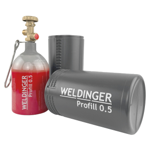 befüllbare Aluminium Propanflasche Profill 0.5 0,425 kg Weldinger rot Handwerkerflasche