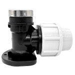 20mm PP Wandhalter Wandscheibe Innengewinde 1/2" V2A Ring