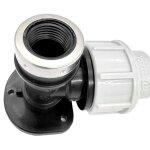 20mm PP Wandhalter Wandscheibe Innengewinde 1/2" V2A Ring