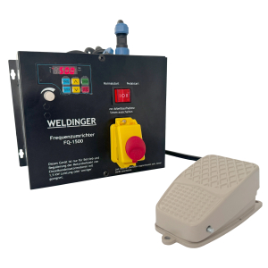 WELDINGER Frequenzumrichter FQ-1500 mit Not Aus Fußpedal für Motoren bis 1500 W