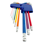 Winkelschraubendrehersatz 9-tlg.Ku.-Halter SW 1,5-10mm lang, Kugelkopf PROMAT Innensechskantschraubendreher