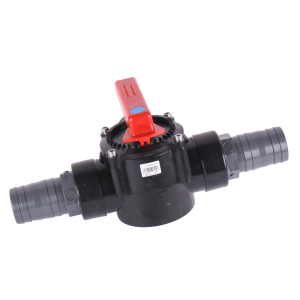 Dreiwegehahn mit Schlauchanschlssen 38 mm fr Aufstellbecken und Pools 3-Wegehahn
