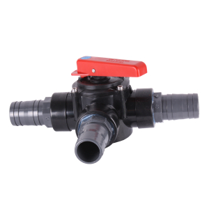 Dreiwegehahn mit Schlauchanschlssen 38 mm fr Aufstellbecken und Pools 3-Wegehahn
