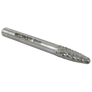 HM Frässtift Typ F 6 mm für Metall für Geradschleifer 6 mm Schaft