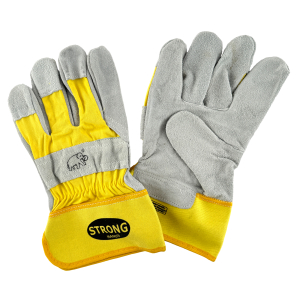 Arbeitsschutzhandschuhe Schadstoffgeprüfte Premiumqualität Rindspaltleder Grau/Gelb 10 ( normal)