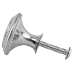 2x Metall-Möbelknopf Knauf Durchmesser 27,5 x 23mm hoch Silber