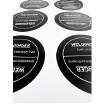 Stickerbogen zur Beschriftung der Aufbewahrungsbox D100 für Schweißdrahtrolle 100 mm