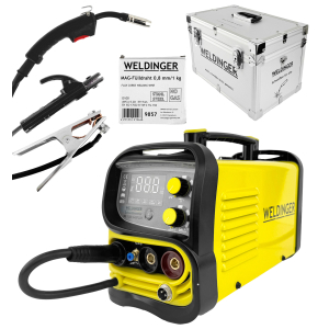 B-Ware WELDINGER ME 1300 GASFLUX Fülldrahtschweißgerät im Koffer + Elektroden+1kg Fülldraht+Stromdüsen+Fülldraht-Gasdüse