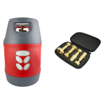 CAMPKO-Set Komposit Gastankflasche mit Füllstopp 8 kg - 18,2 Liter + LPG-Flaschentankadapterset Europa