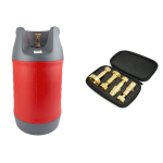 CAMPKO-Set Komposit Gastankflasche mit Füllstopp 14 kg - 24,4 Liter + LPG-Flaschentankadapterset Europa