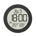 formschöne Thermometer Hygrometer mit Uhr gut...