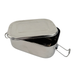 Lunchbox Aktion Edelstahl Einzelfach 195x140x63 mm Sicherheitsverschluss ohne Dichtung