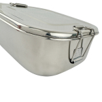 Lunchbox Aktion Edelstahl Einzelfach 195x140x63 mm Sicherheitsverschluss ohne Dichtung