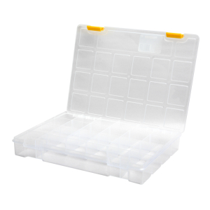 Kleine Organisationsbox 276x203x42 mm transparent (Kunststoffbox Kleinteilebox)
