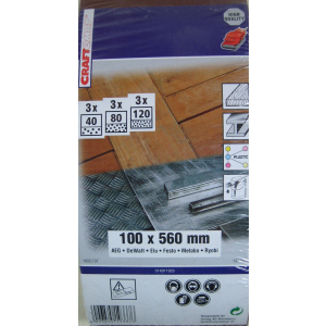 Craftomat Gewebeschleifbänder-Set K40/80/120 100 x 560 mm