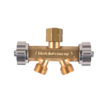 Doppelentnahmeventil für Brenngase 3/8" links Verteiler 2er rot Abzweigventil