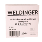SG2 MAG-0,6 mm 5,0 kg 200er Rolle Universalschweißdraht verkupfert WELDINGER