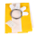Sonnensegel komplett! Edelstahl-Montageset + Segel Gelb/Weiss 265x145 cm