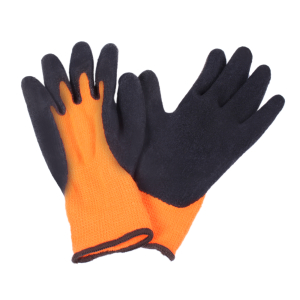 Winterhandschuhe orange mit Latexbeschichtung Gr. 8-11