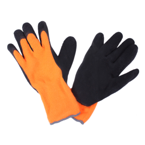 Winterhandschuhe orange mit Latexbeschichtung Gr. 8-11