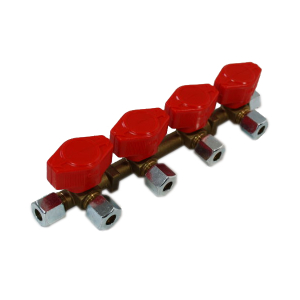 Verteilerblock 4er mit Schnellverschluventilen Propan