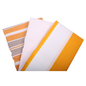 Abverkauf Tischdecke Dekostoff 2,65 x 1,45 m Gelb-Weiß gestreift