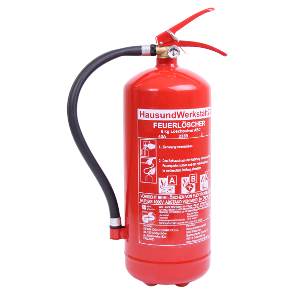 Feuerlöscher Pulver 6kg, 6 kg, ABC Feuerlöscher