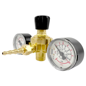 Druckregler Druckminderer Schutzgas für Einwegflaschen 1/4 Abgang mit 2 Manometern