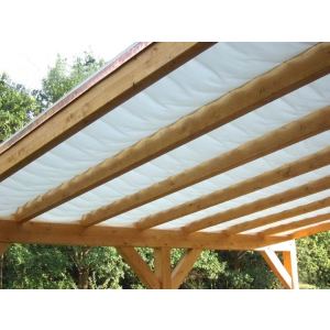 Sonnensegel Wei 0,58 x 3,30 m mit 34 Laufhaken und Stopper