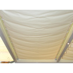 Sonnensegel Elfenbein - Hell Creme 0,88 x 2,20 m mit 20 Laufhaken und Stopper