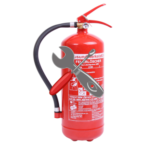 Wartung für 6 Liter Schaum Eigenmarke Feuerlöscher  HUW24 1 Stück inkl. Paketschein für Rückholung Tauschlöscher
