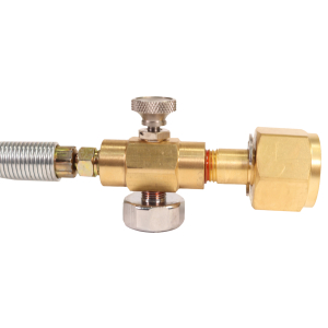 Gasumfllschlauch 1 m fr Argon / CO2 Gewinde 2 x W21,8 x 1/14 rechts mit Manometer