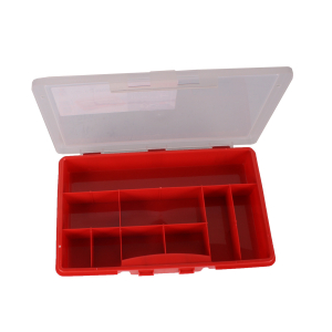 Zubehrkasten Sortimentskasten leer rot gro mit 9 Fchern 270x175x41