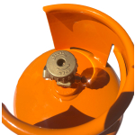 Leere orange befüllbare Gasflasche 2 kg Propan Butan Flasche mit Kragen