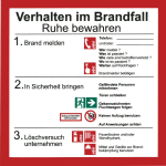 Hinweisschild Verhalten im Brandfall 200x200 mm Kunststoff