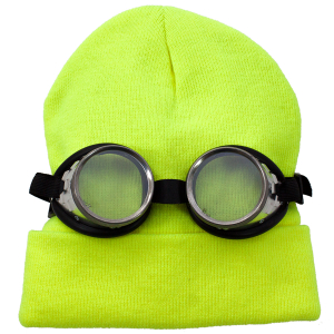 Abverkauf Mini-Fun-Paket: unverbesserliche Brille und gelbe Wintermütze - einfach ideal als Faschingskostüm