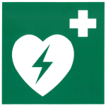 Rettungszeichen Defibrillator ISO7010 KNS 15 x 15 cm -...