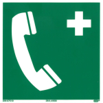 Rettungszeichen Notruftelefon ISO7010 KNS 15 x 15 cm -...