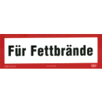 Hinweisschild Für Fettbrände 15 x 5 cm...