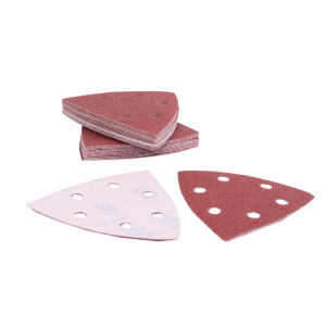 25 x Schleifpapier 60er Korn fr Deltaschleifer mit Klett Eckma 95 mm