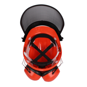 Kopfschutz Forstkombination Orange Helm Gehörschutz